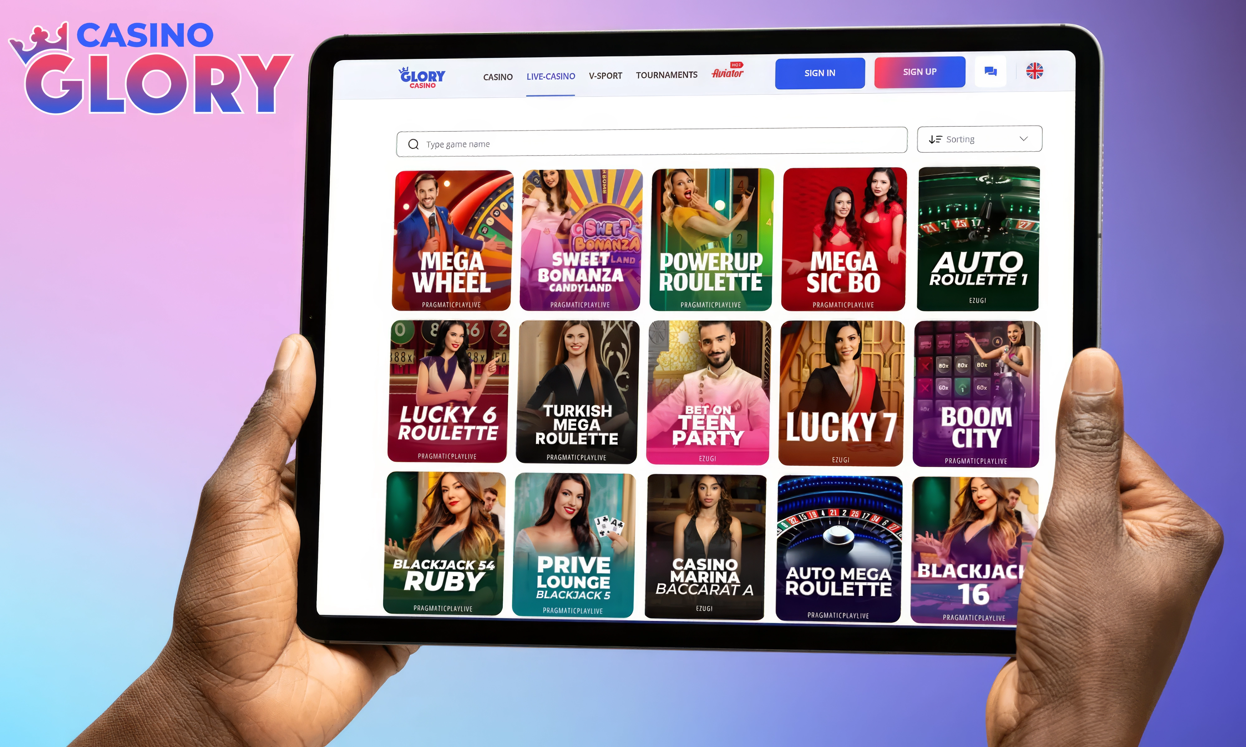 Launch the website or open the app