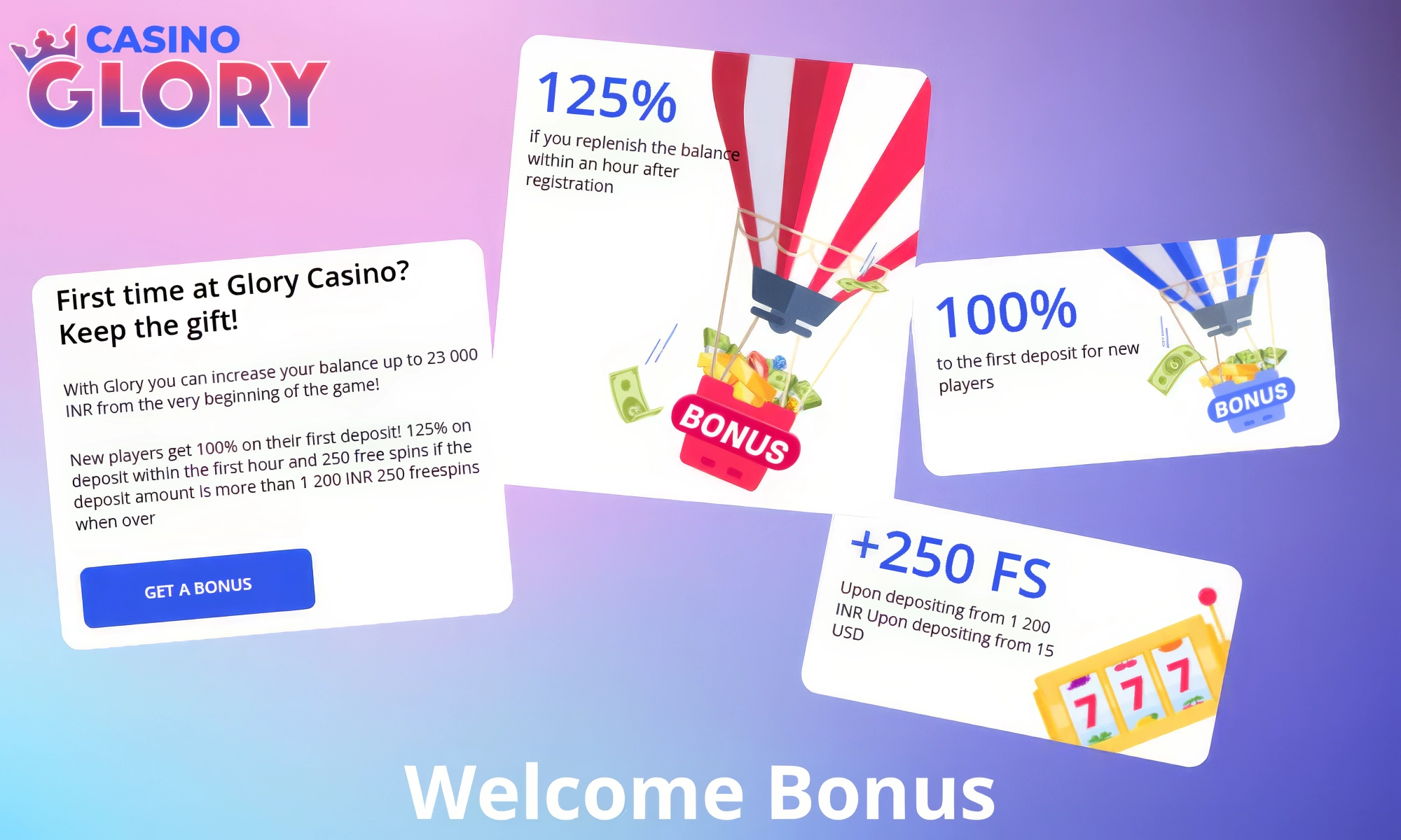 Welcome Bonus up to 125% +250 FS to the First Deposit